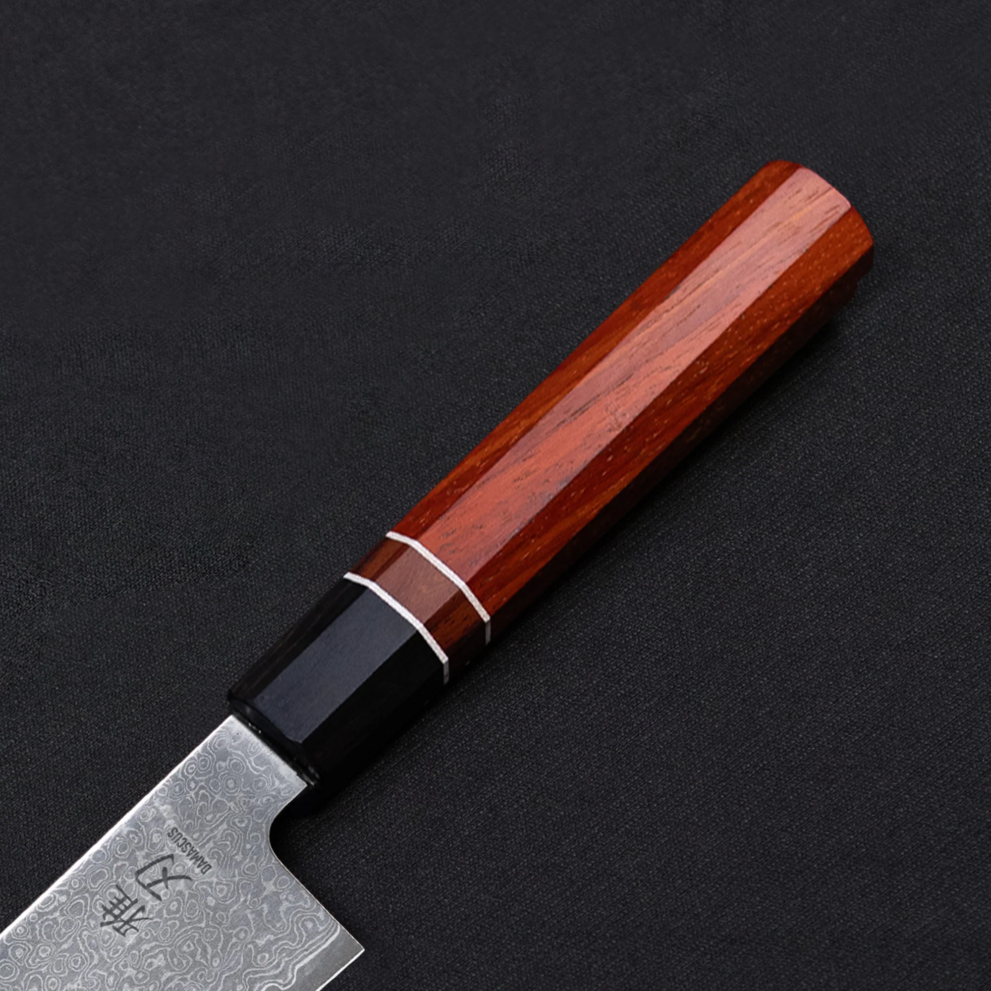 Gyuto Damascus VG10 Ebony Wood Handle + Whetstone - Image 3