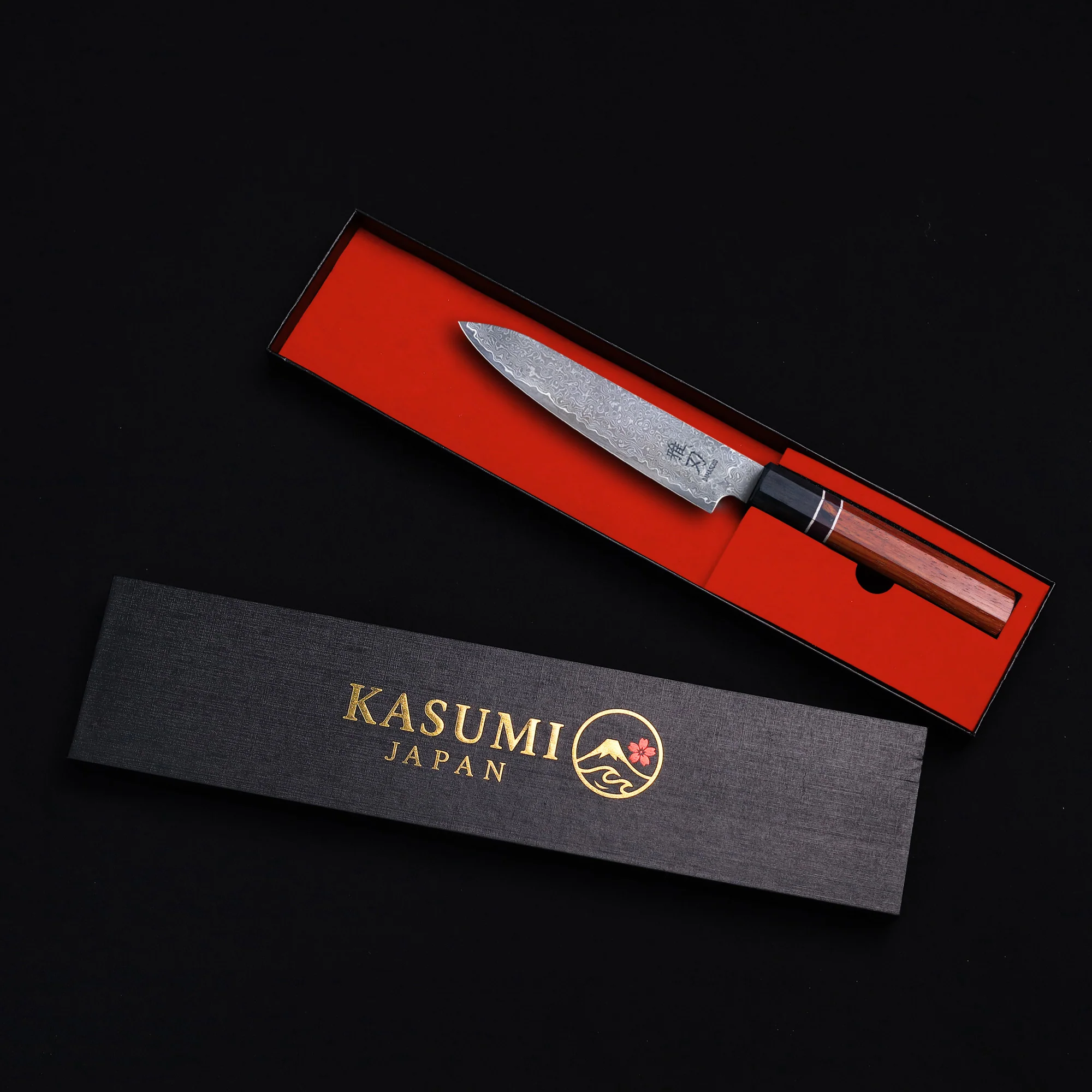 Petty Damascus VG10 Ebony Wood Handle + Whetstone - Image 7