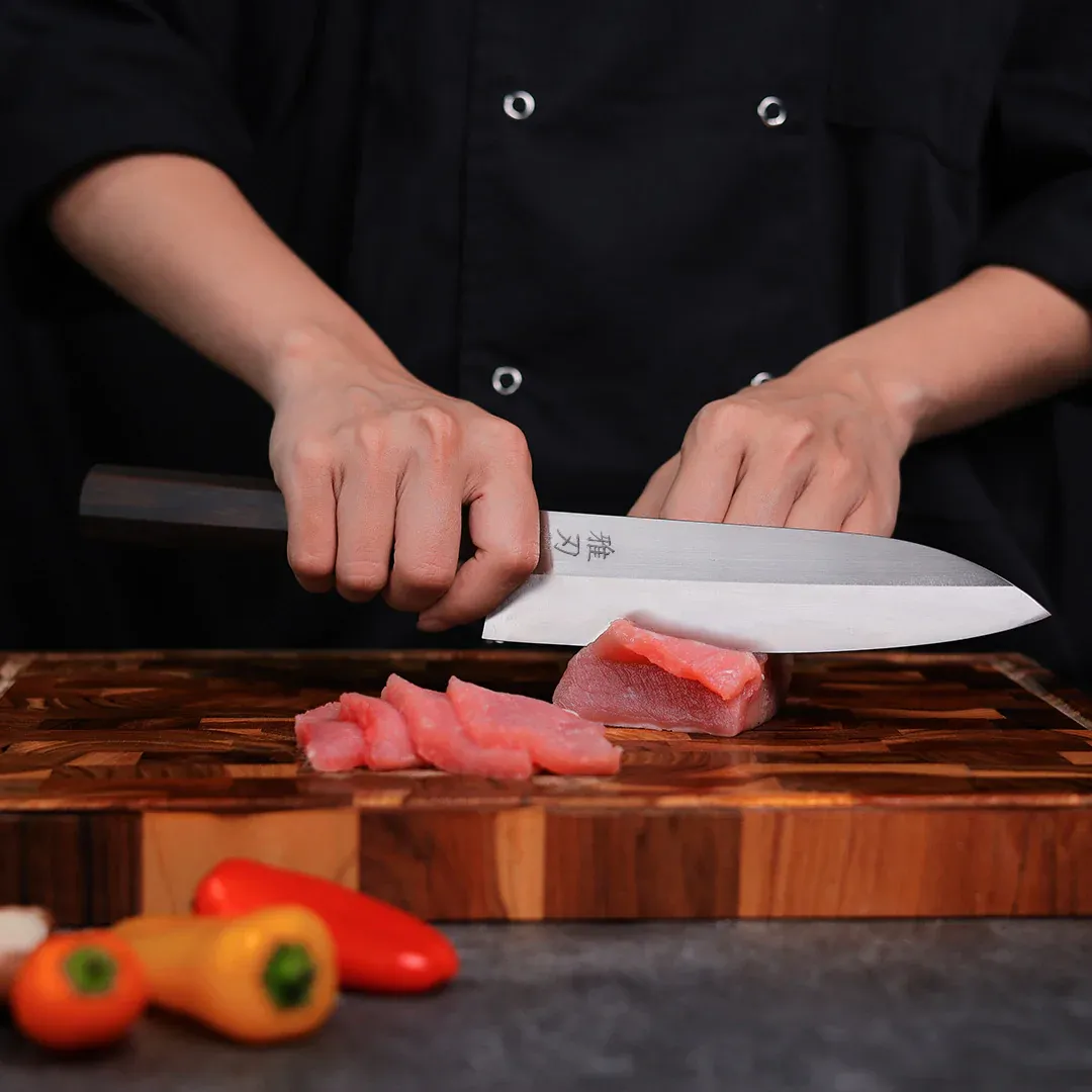 Daily Cut Japanese Trio – VG-10 stainless steel, Ebony Wood Handles (Bunka, Nakiri, Santoku) - Image 8
