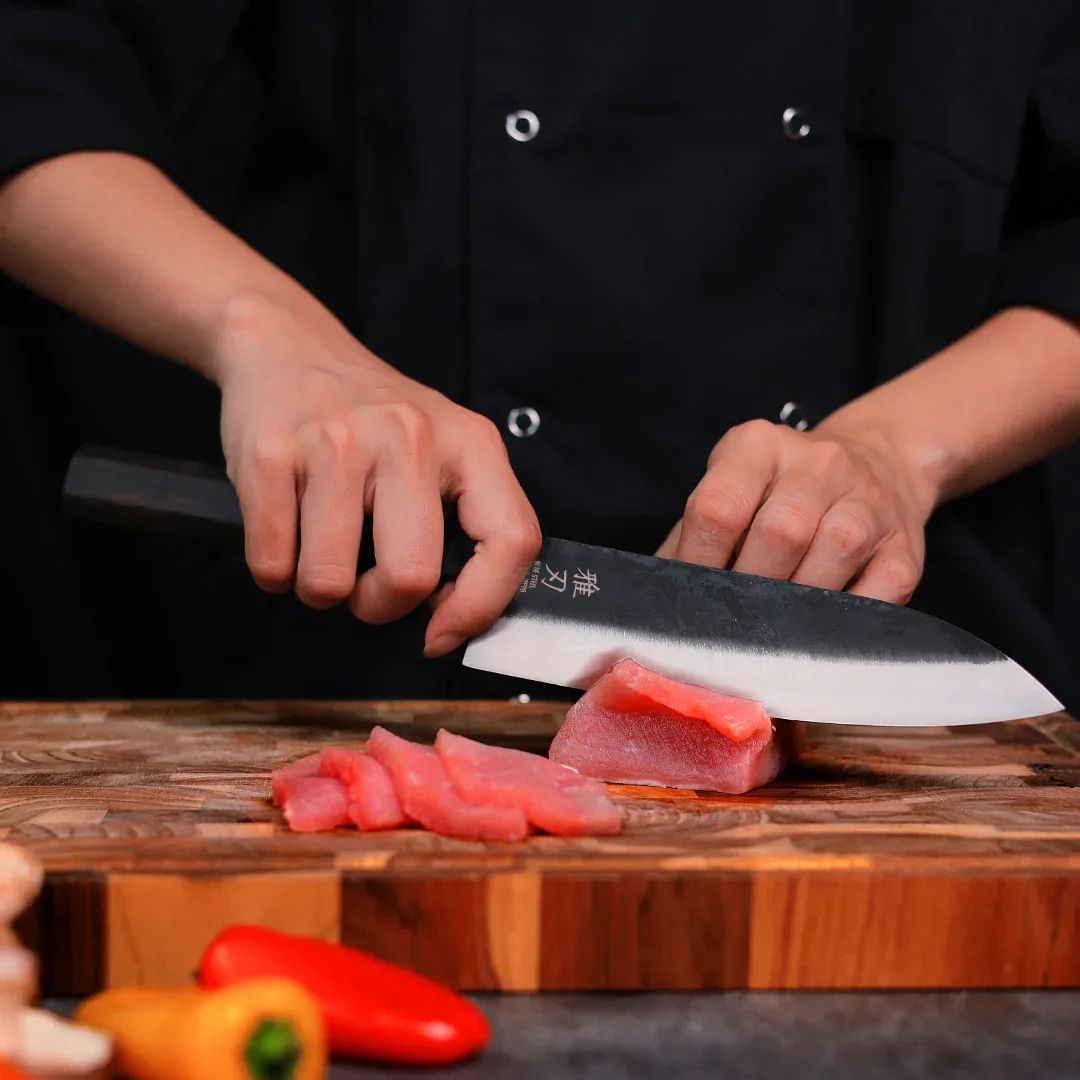 Gyuto Blue Steel Ebony Wood Handle - Image 8
