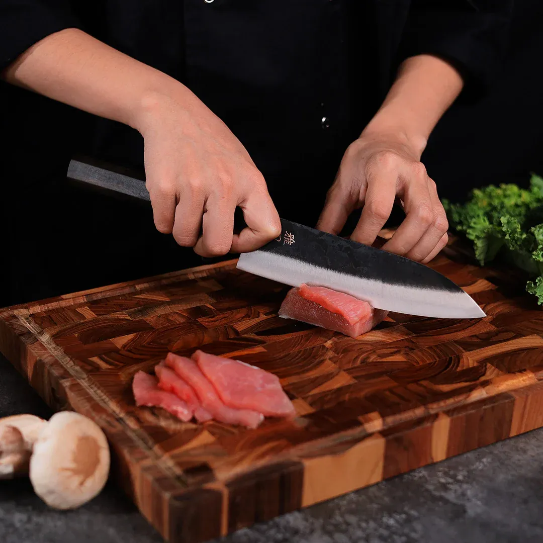 Gyuto Blue Steel Ebony Wood Handle - Image 9
