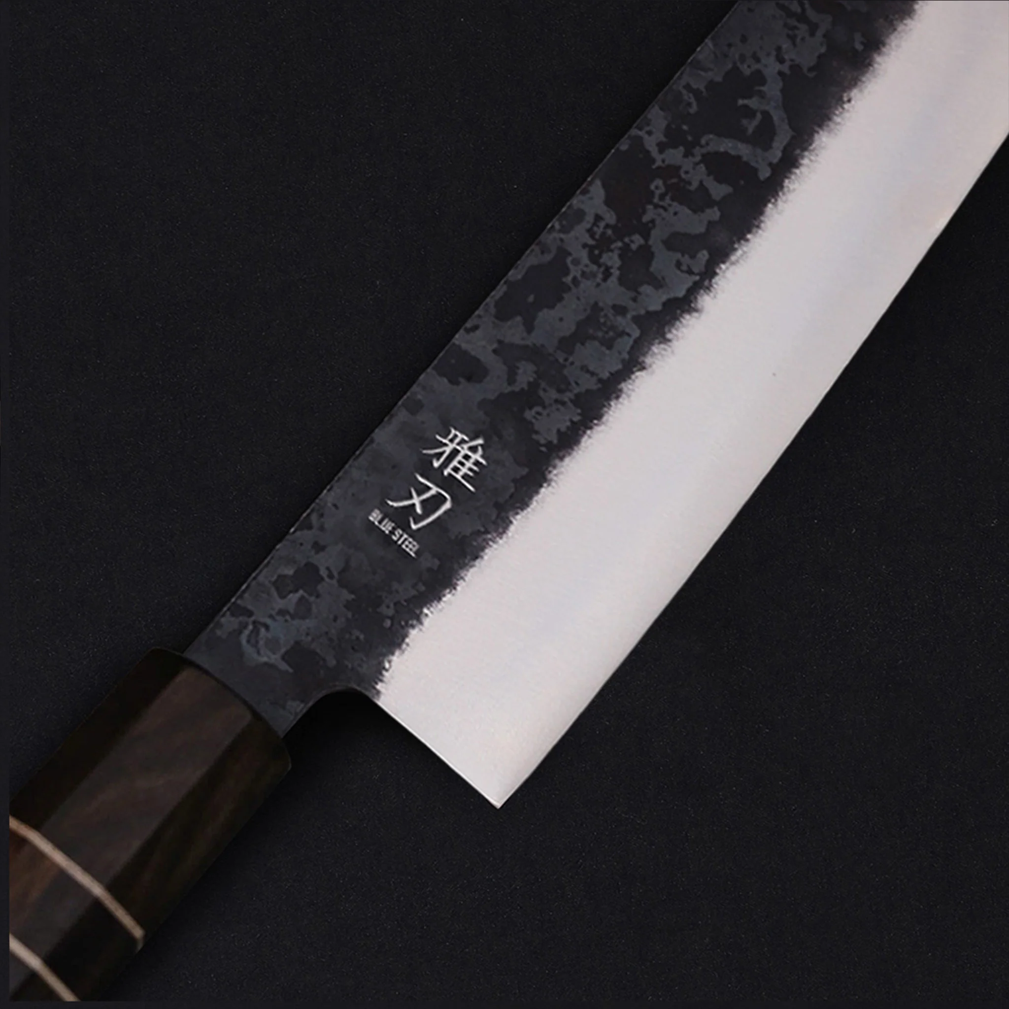 Nakiri Blue Steel VG10 Clad – Ebony Handle 180mm/7in - Image 3