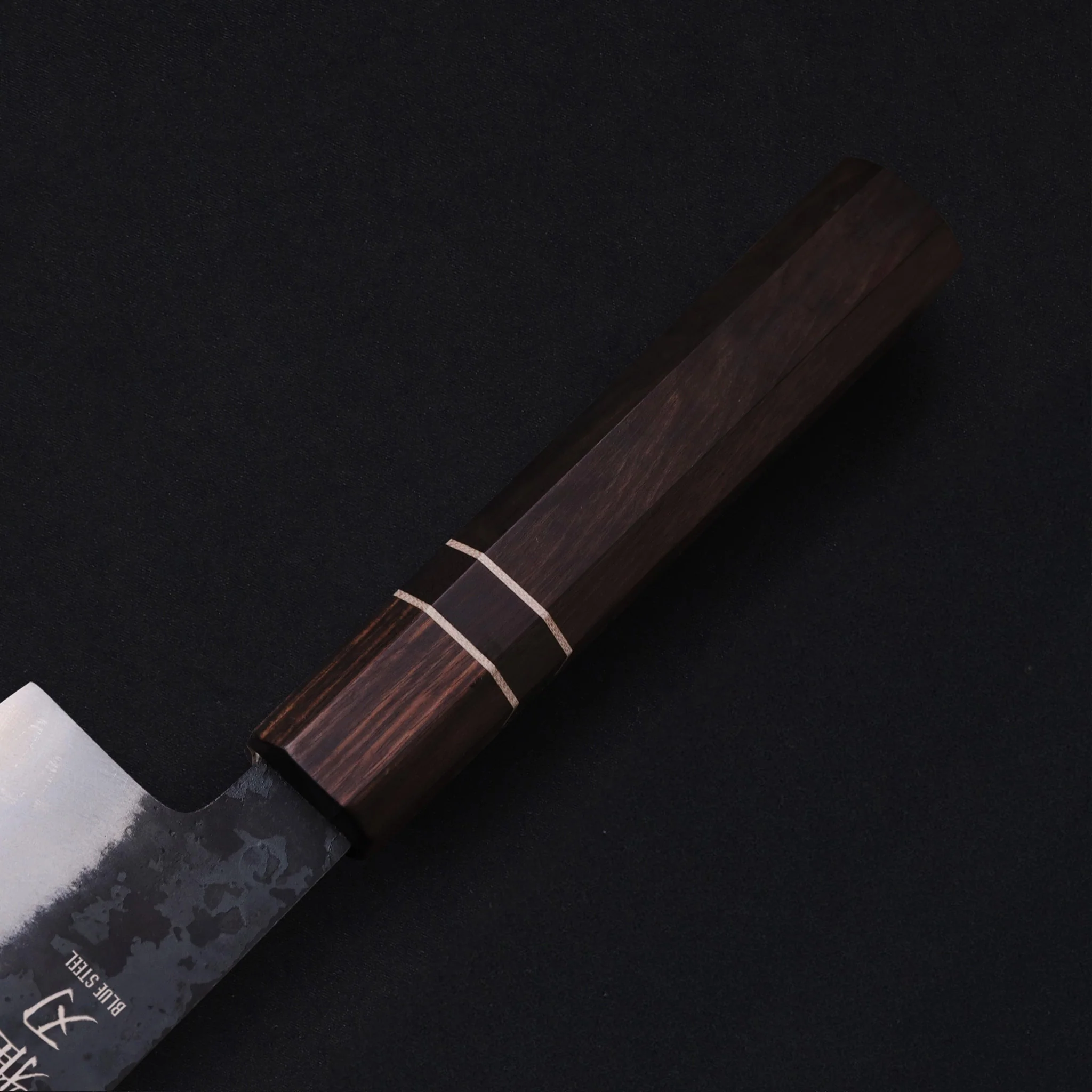 Nakiri Blue Steel VG10 Clad – Ebony Handle 180mm/7in - Image 6