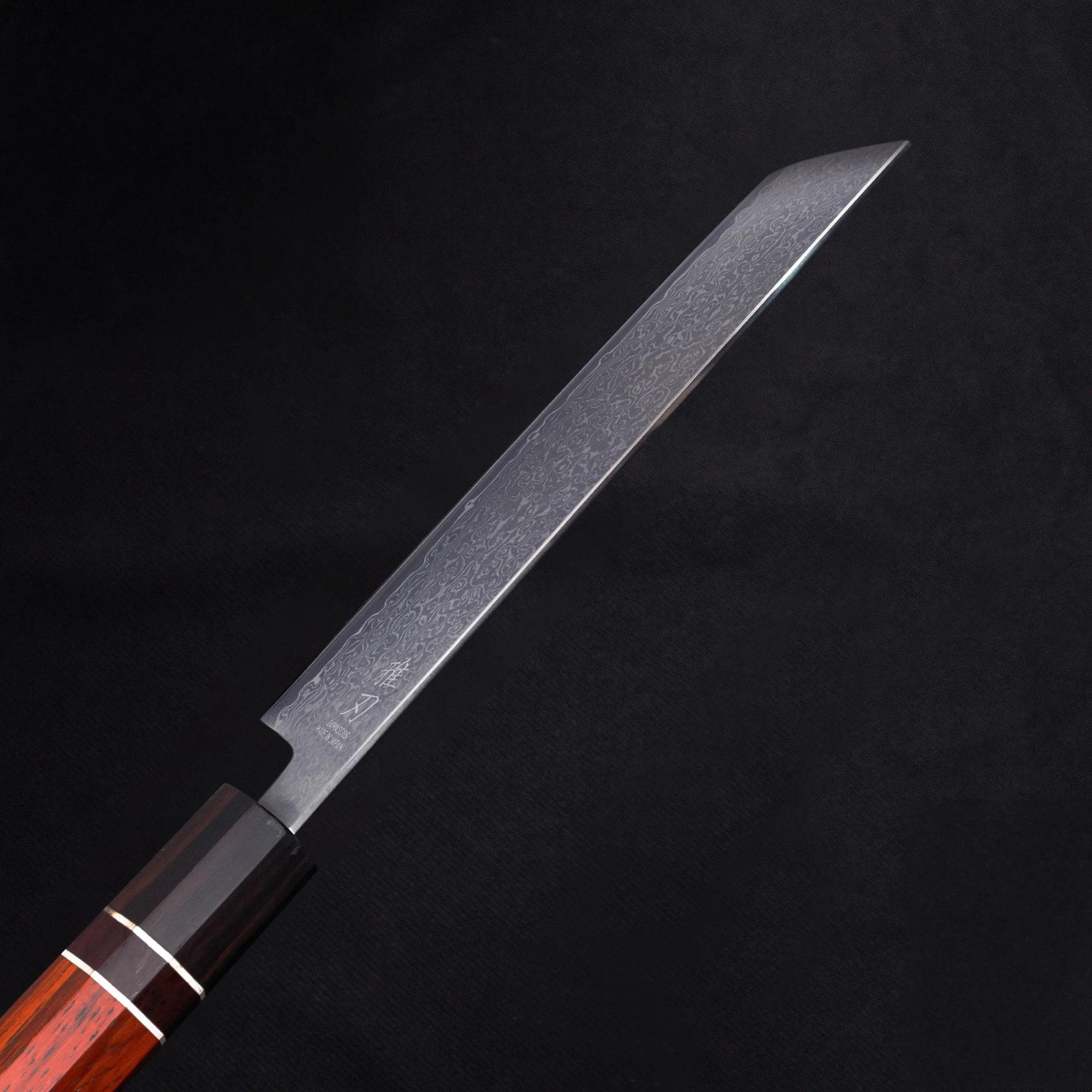 Nakiri Damascus VG10 Ebony Wood Handle + Whetstone - Image 4