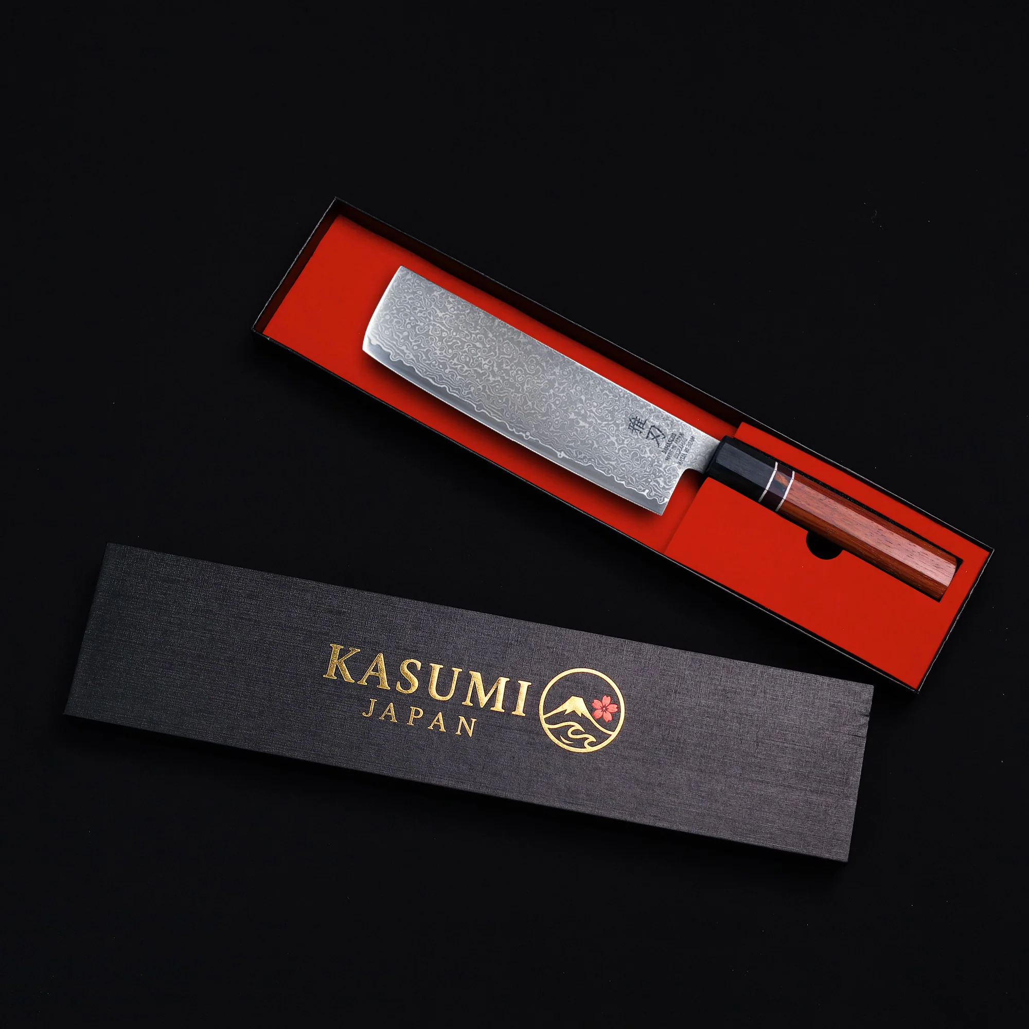 Nakiri Damascus VG10 Ebony Wood Handle + Whetstone - Image 7