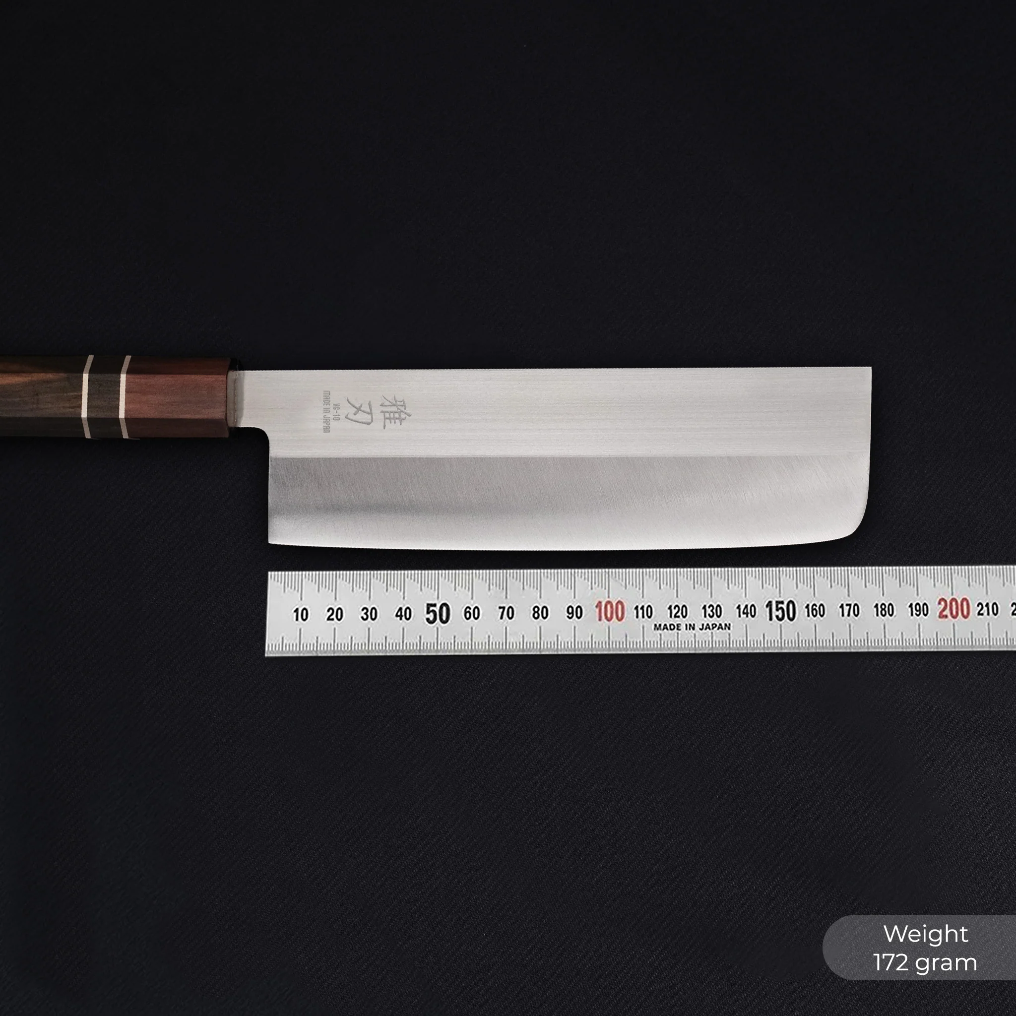 Nakiri VG-10 Ebony Wood Handle 180mm Custom - Image 3