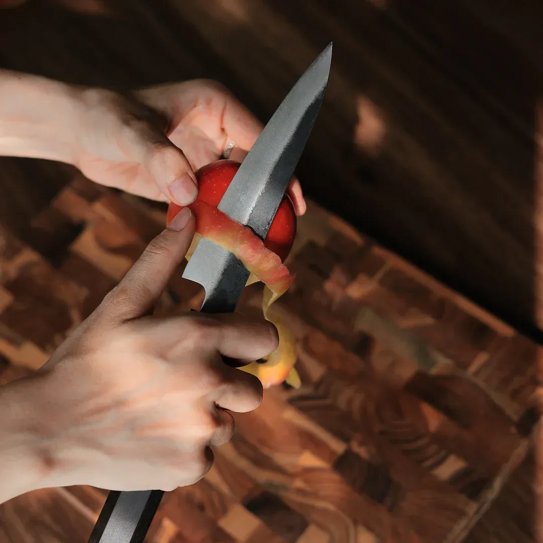 Petty Blue Steel Ebony Wood Handle + Whetstone - Image 6