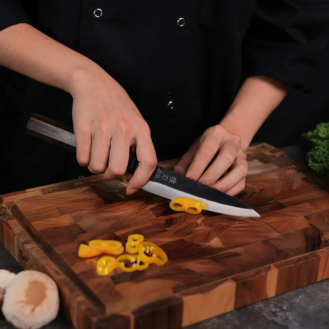 Petty Blue Steel Ebony Wood Handle + Whetstone - Image 7