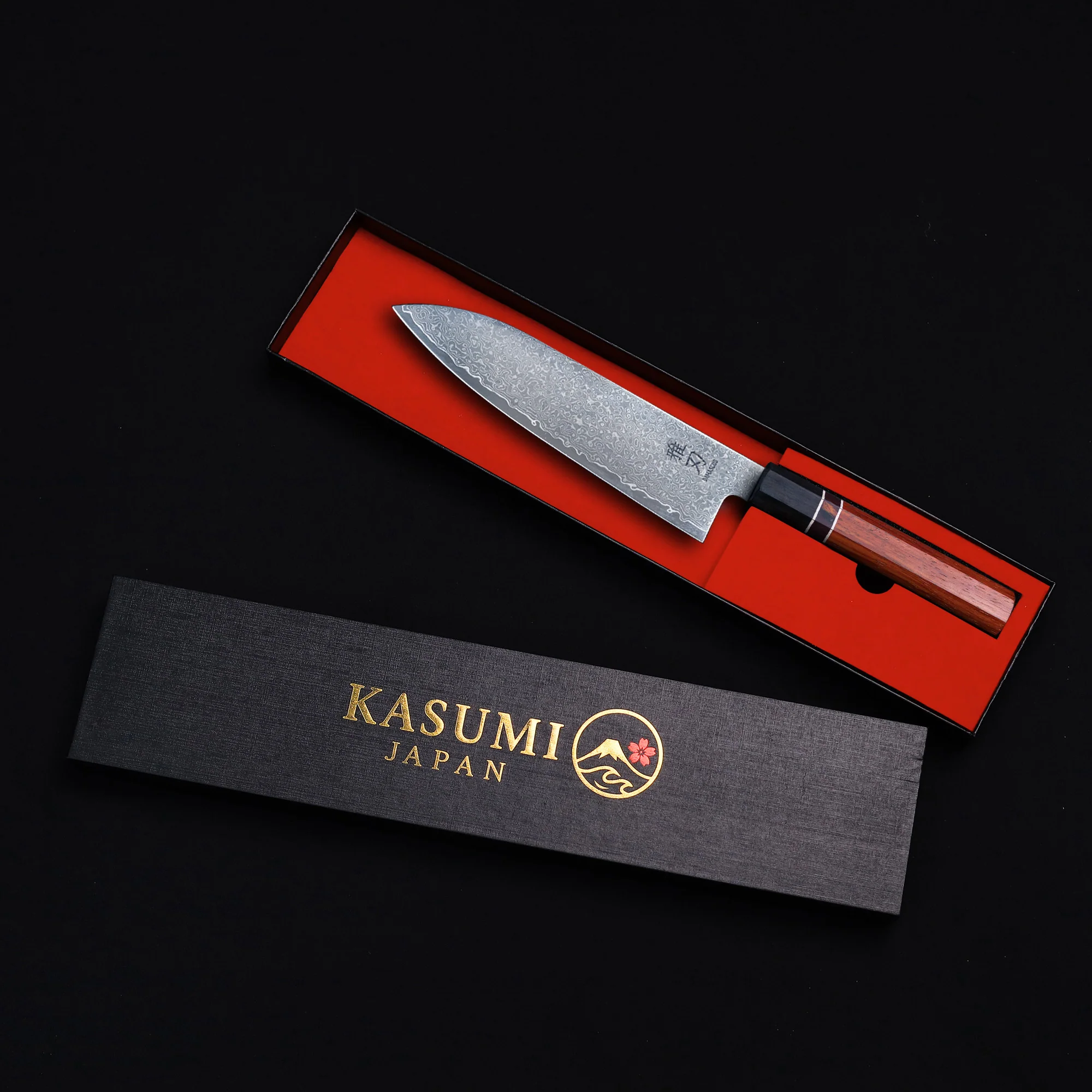 Complete 5-Piece Knife Set - Damascus VG10 Ebony Wood Handle - Image 9